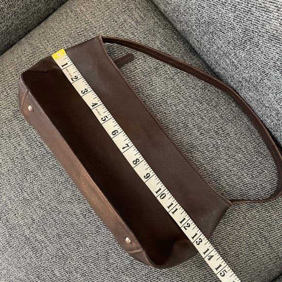 🇬🇧🇯🇵Y2K Margaret Howell Idea Japan Dark Chocolate Leather Minimalist Bag 13 x 6 - Picture 5 of 15